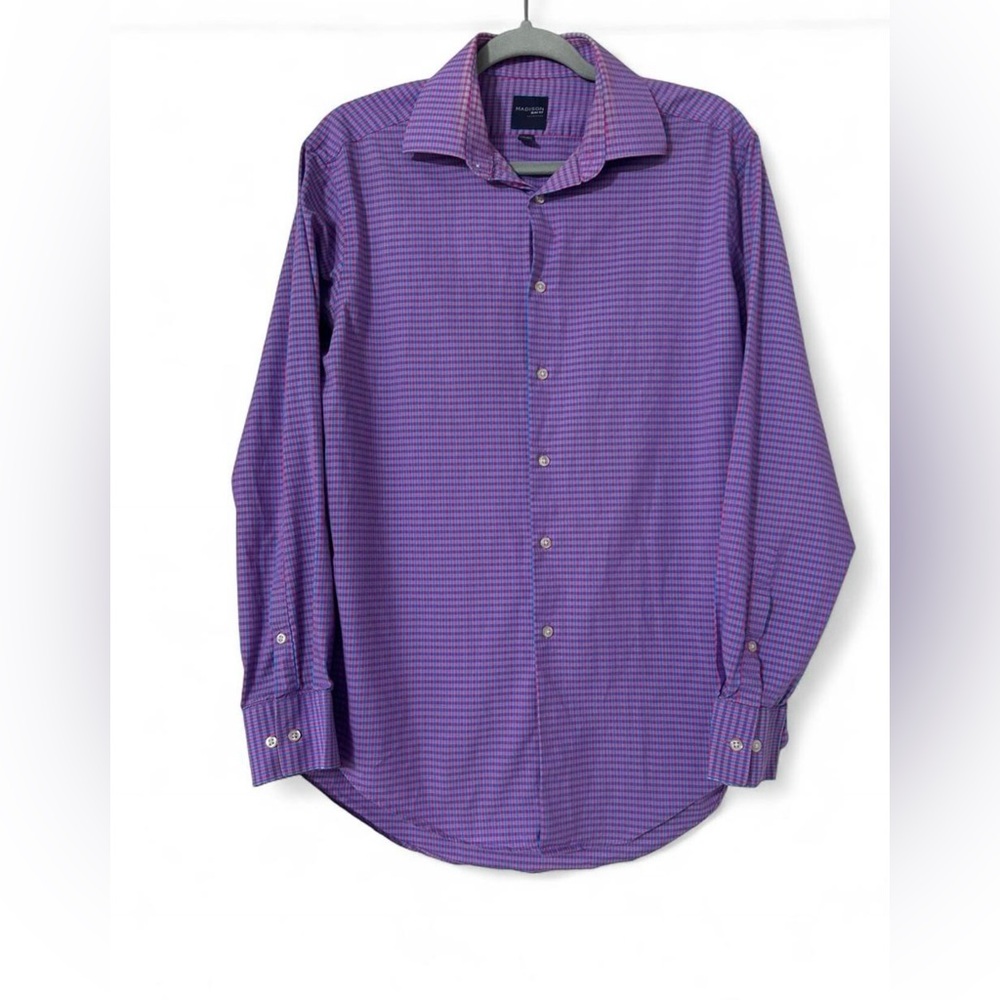 Madison Slim Fit Men’s Dress Shirt – Medium (15-15½ Neck, 32/33 Sleeve)